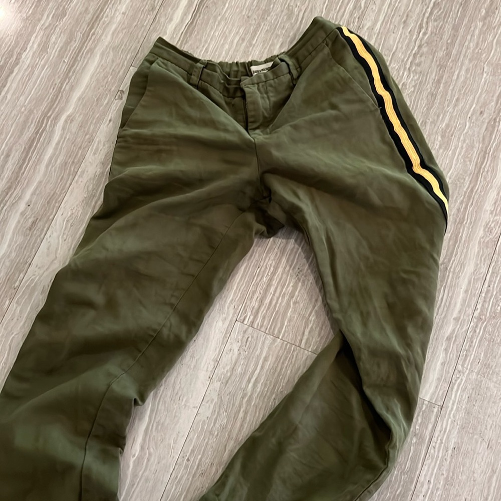 Zadig & Voltaire khaki pants with stripes